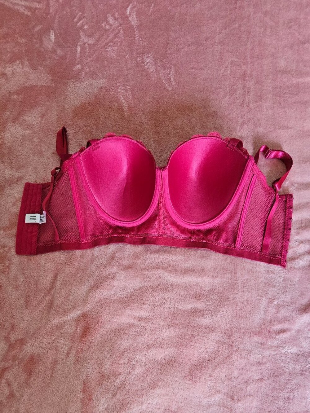 34DD bebe Fuchsia Lace Longline Bra - Picture 12 of 16